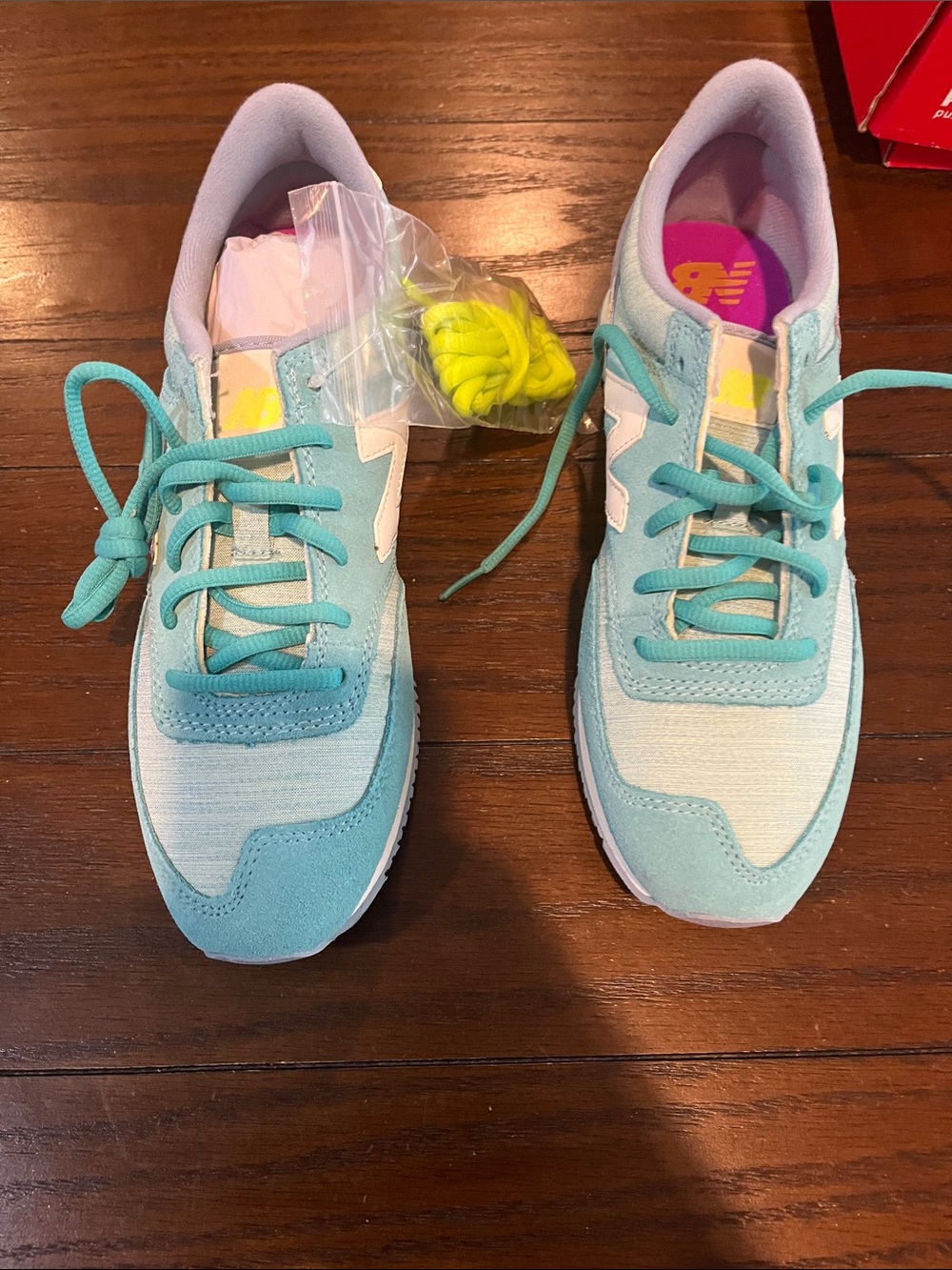New Balance Kids Aqua and Lavender Athletic Sneakers